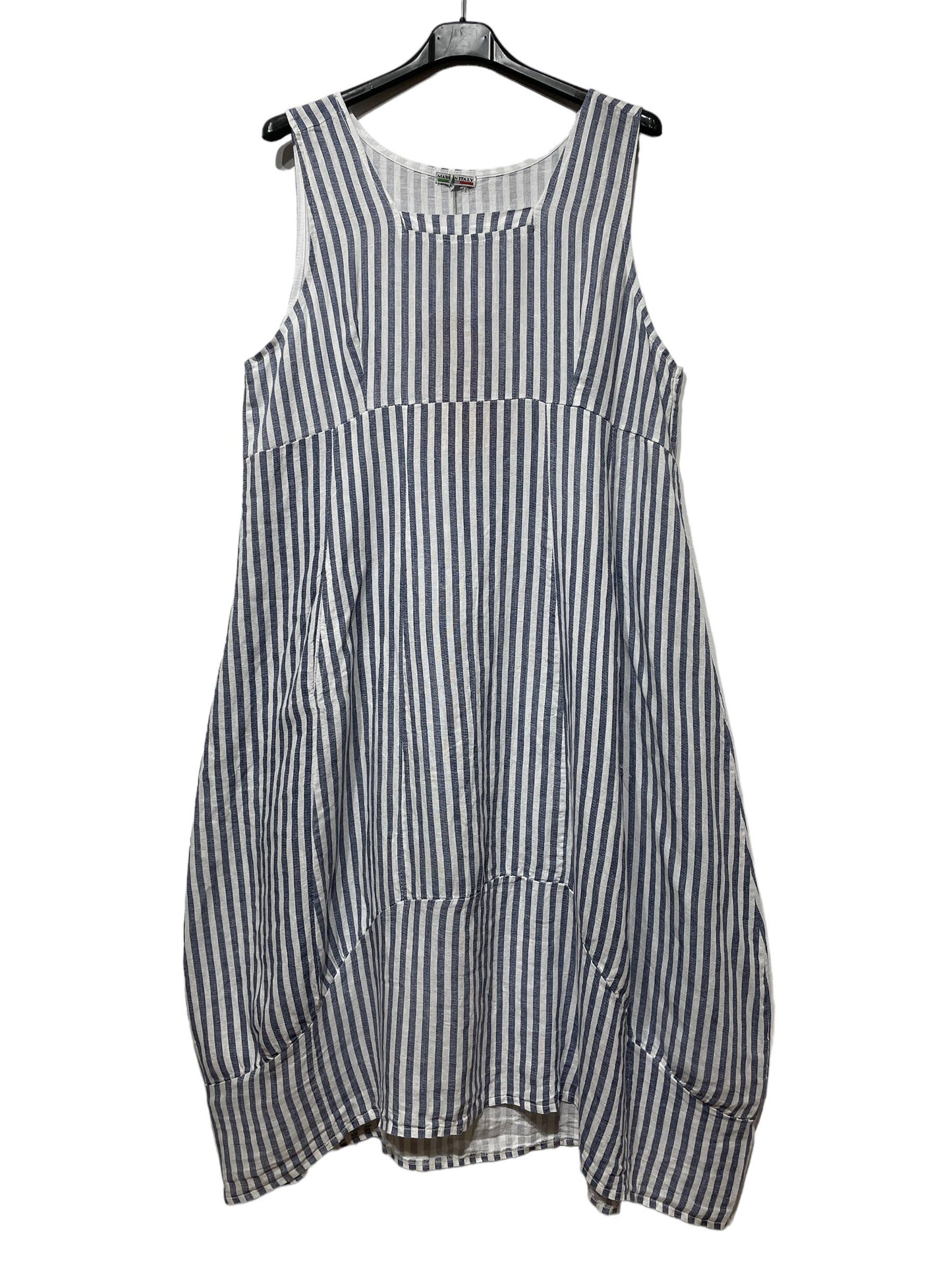 ROBE EN LIN 322 8119 RAYÉE PRINTEMPS ÉTÉ VÊTEMENTS