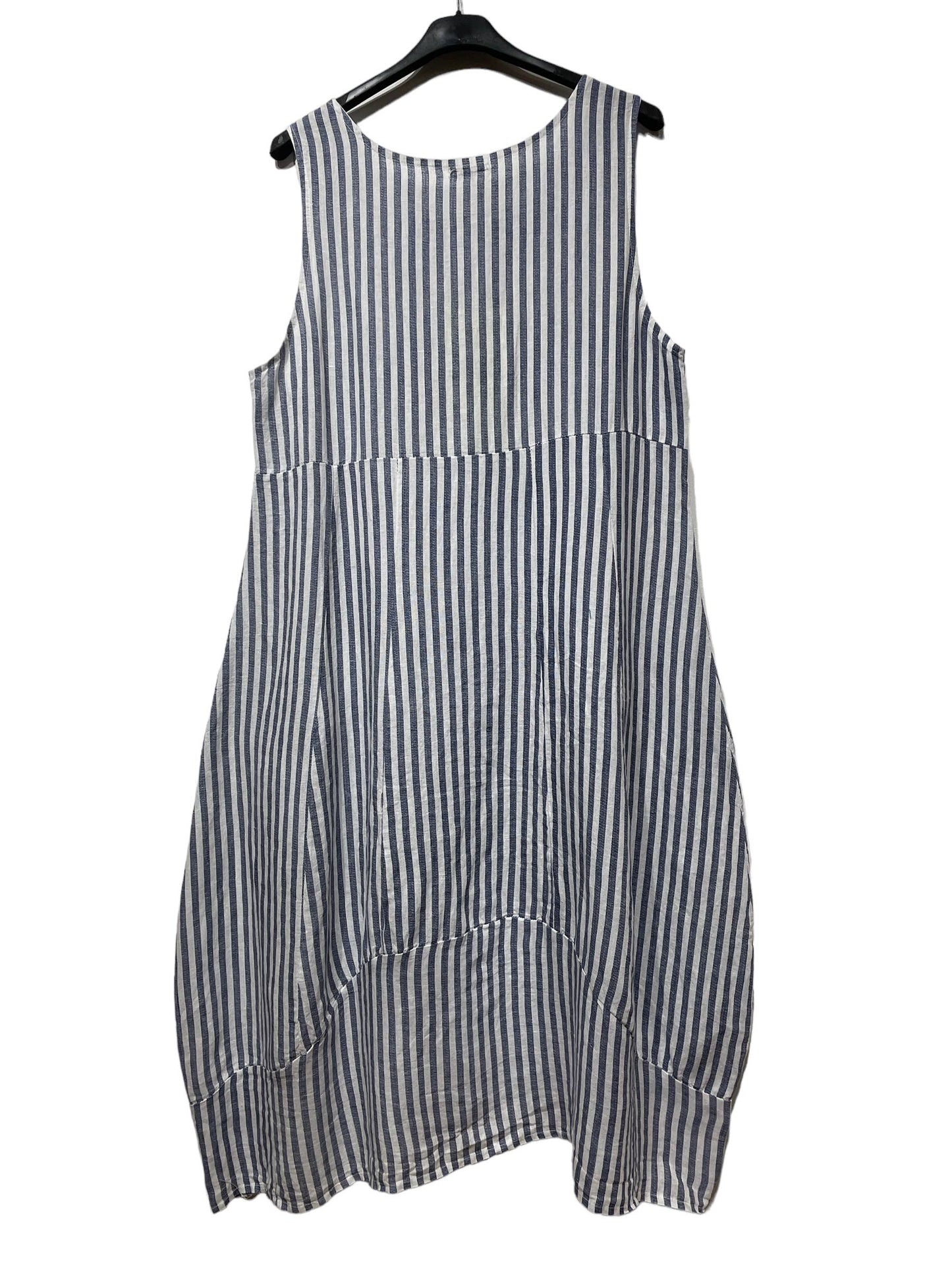 ROBE EN LIN 322 8119 RAYÉE PRINTEMPS ÉTÉ VÊTEMENTS