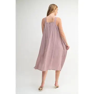 Square Neck Sleeveless Midi Dress