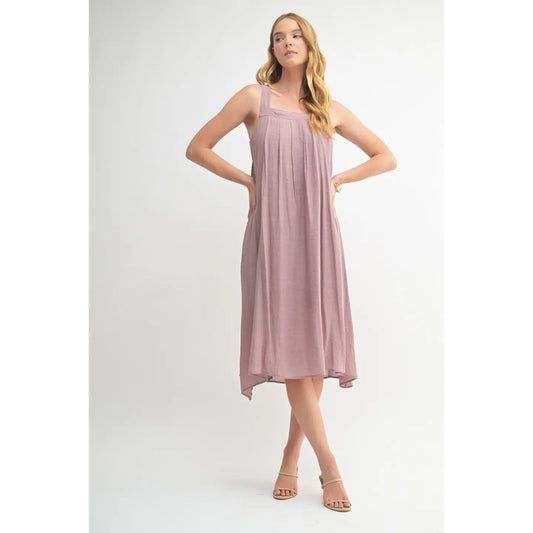 Square Neck Sleeveless Midi Dress