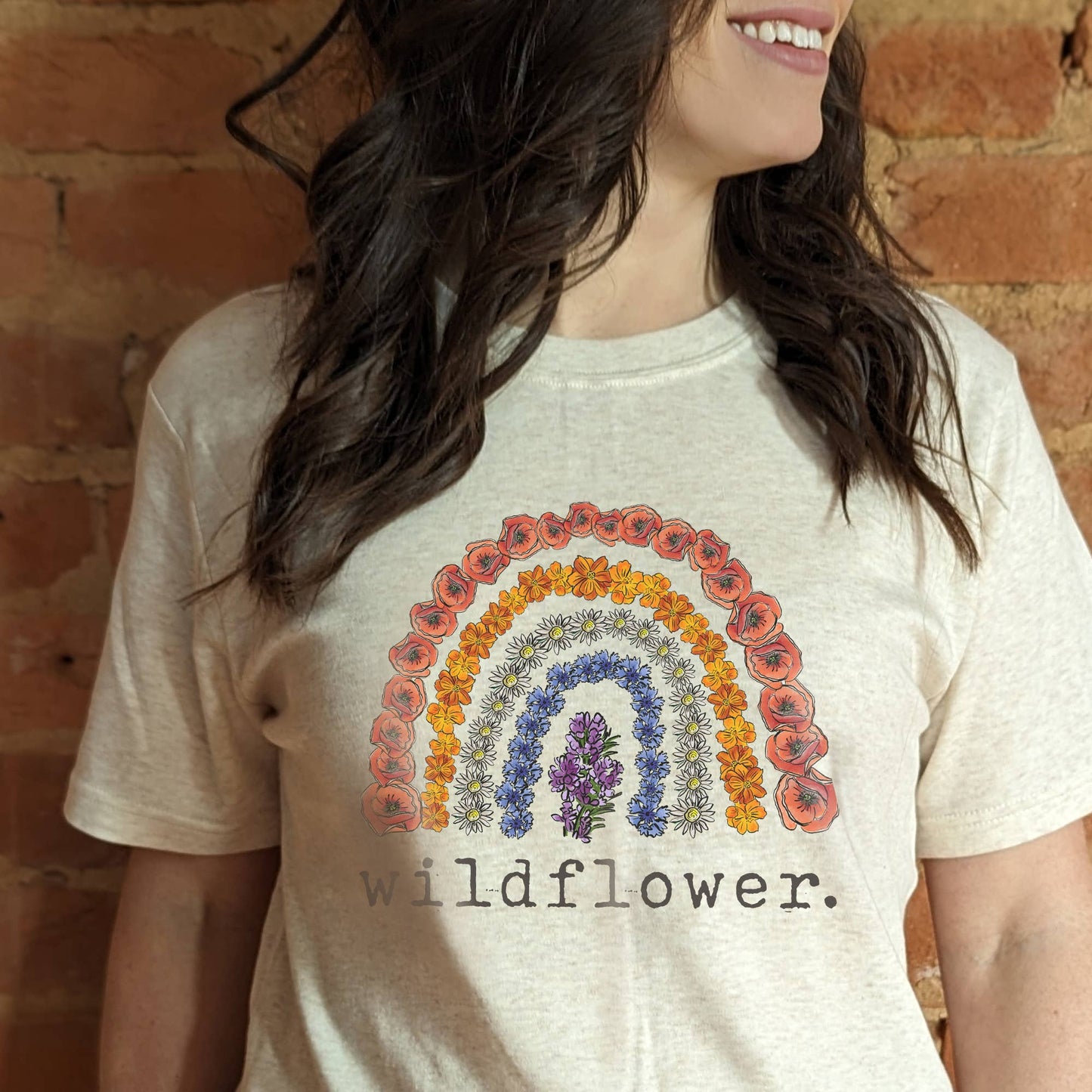 "Wildflower" Colorful Rainbow Outdoor Nature Tee for Women