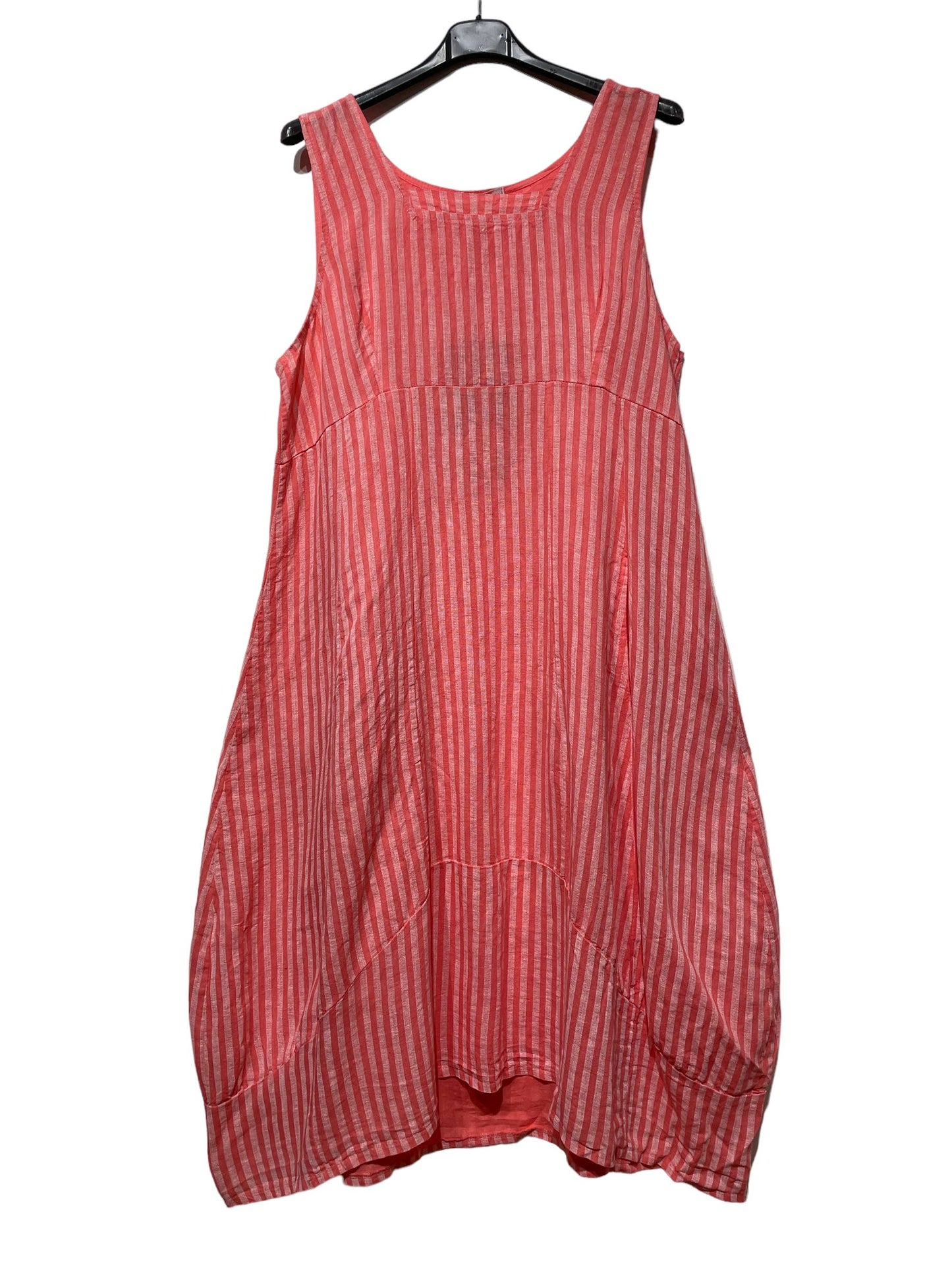 ROBE EN LIN 322 8119 RAYÉE PRINTEMPS ÉTÉ VÊTEMENTS