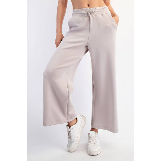 MODAL SCUBA CROPPED WIDE PANT