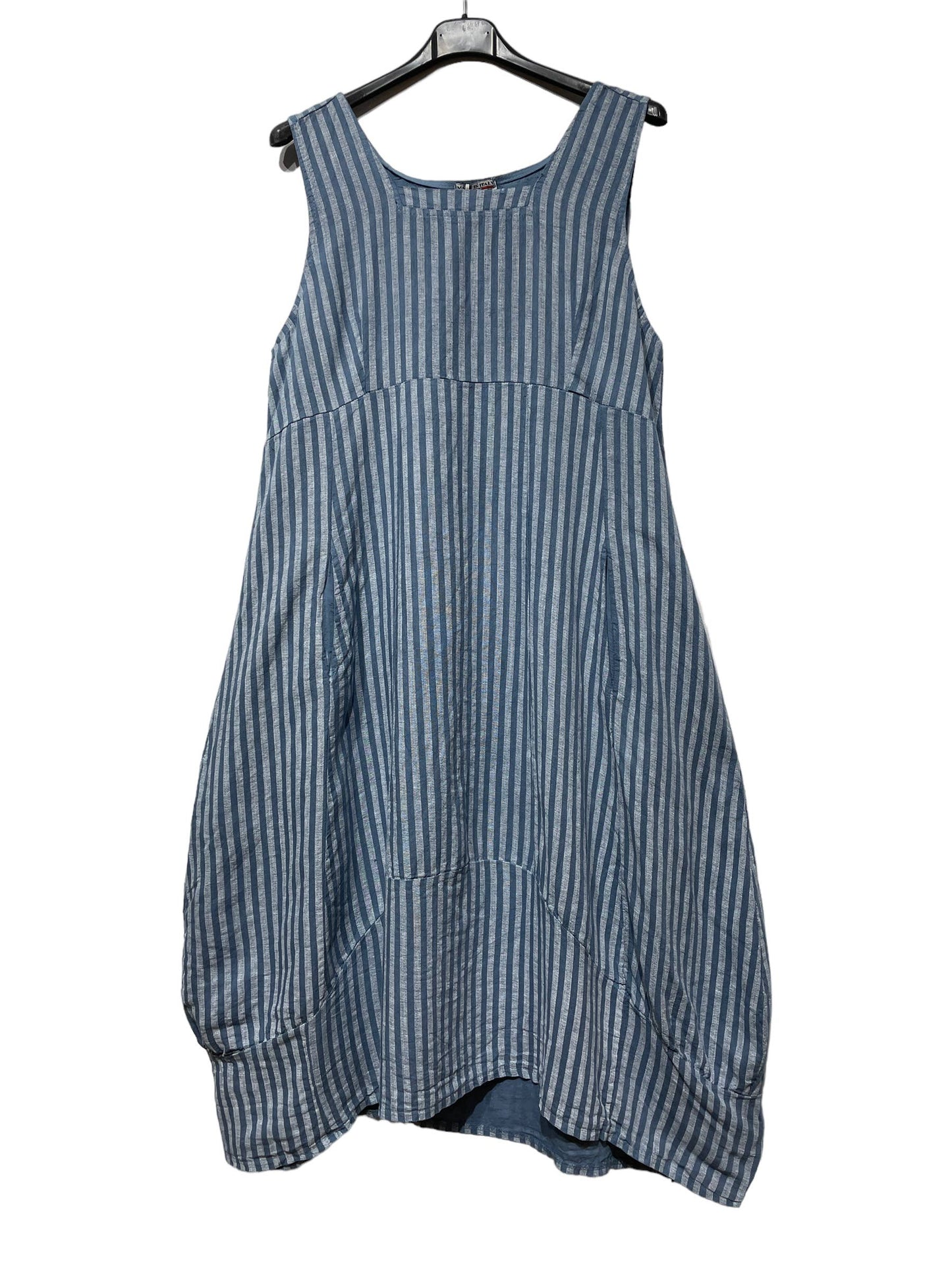 ROBE EN LIN 322 8119 RAYÉE PRINTEMPS ÉTÉ VÊTEMENTS