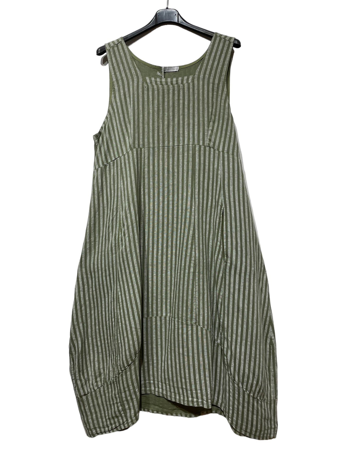 ROBE EN LIN 322 8119 RAYÉE PRINTEMPS ÉTÉ VÊTEMENTS