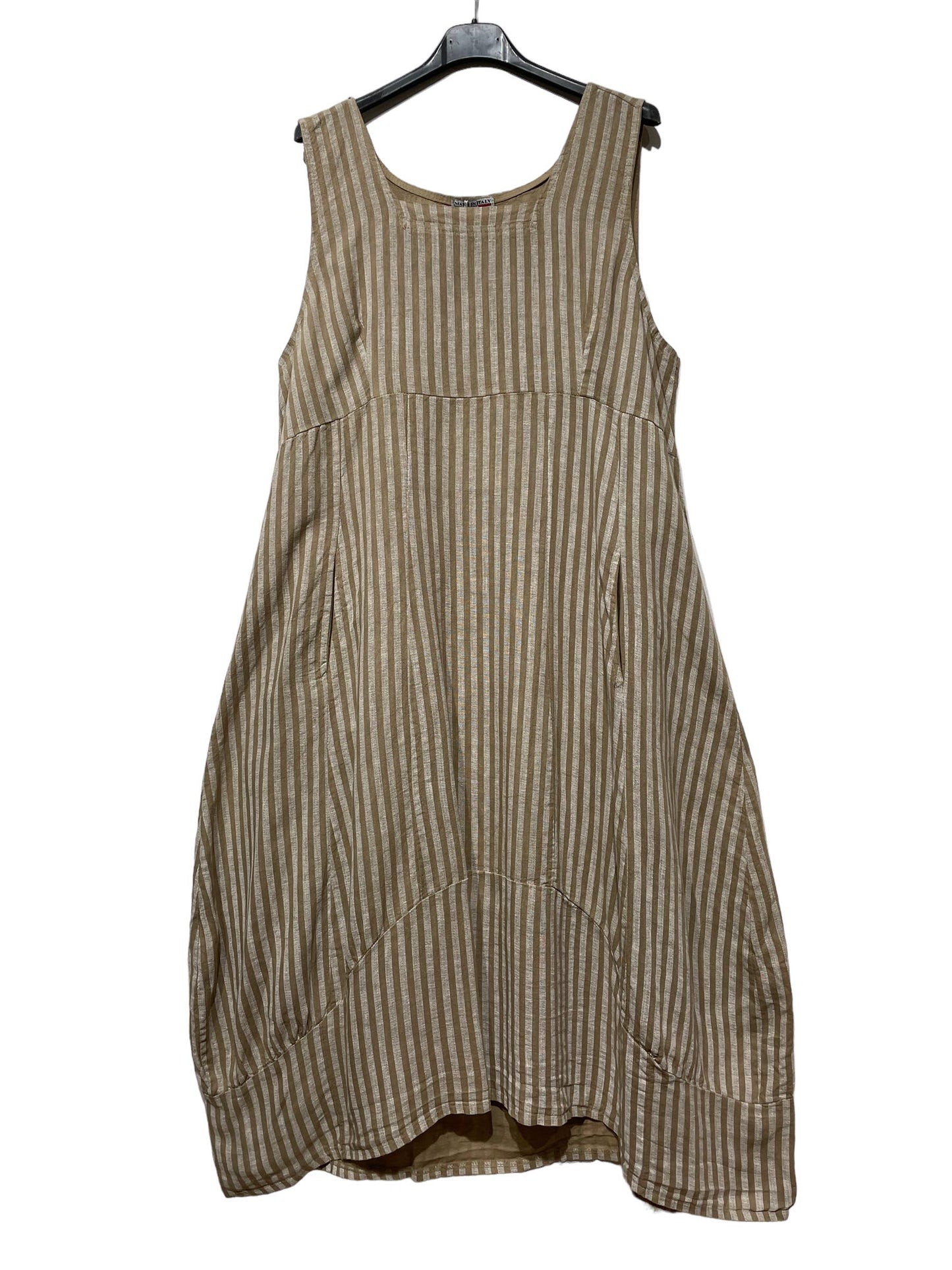 ROBE EN LIN 322 8119 RAYÉE PRINTEMPS ÉTÉ VÊTEMENTS