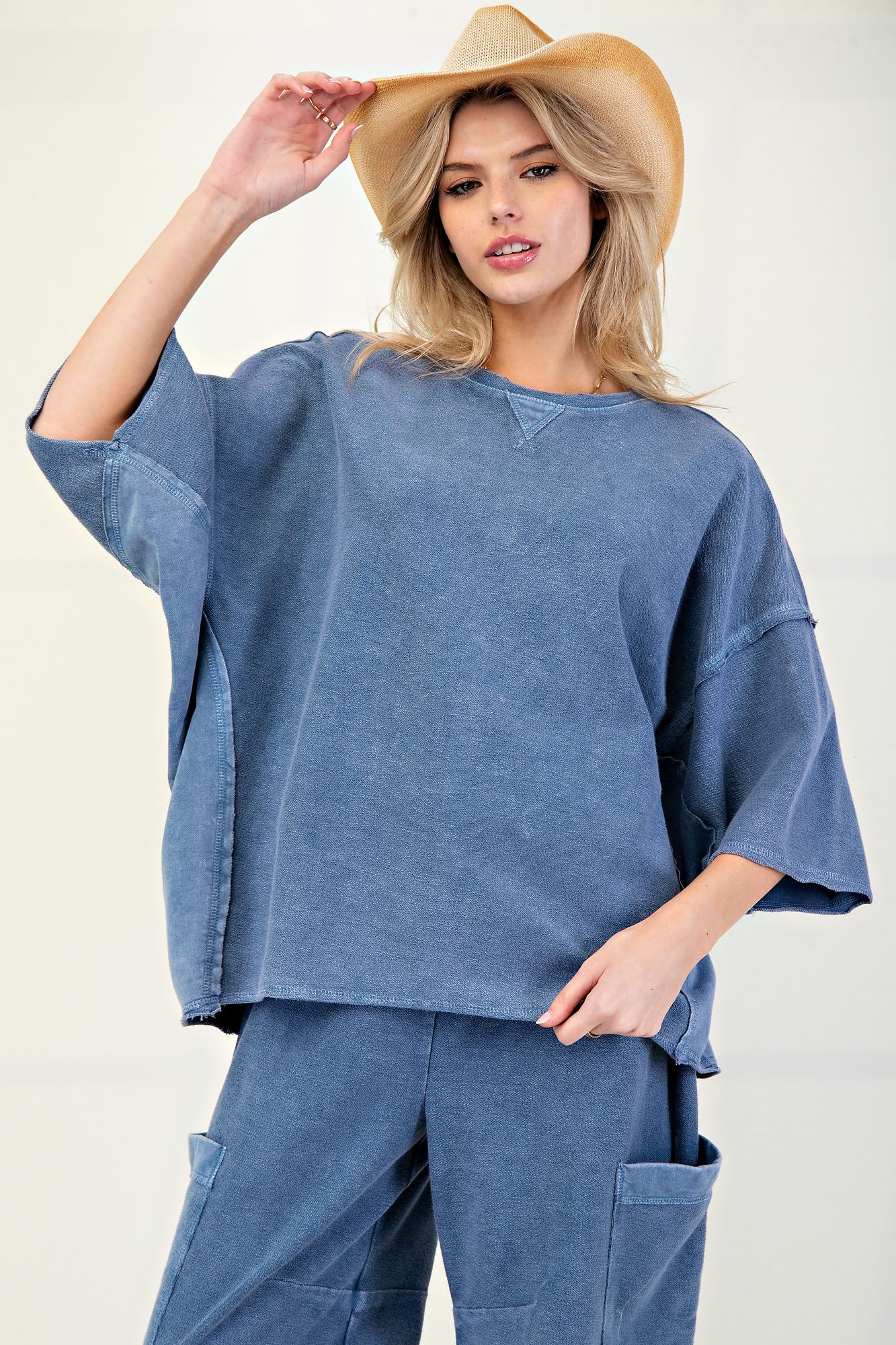 Upside Down Terry Mineral Washed Top