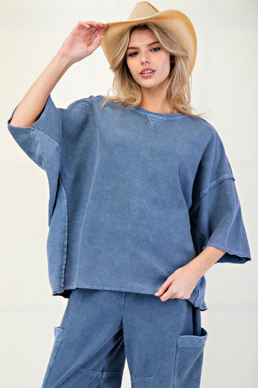 Upside Down Terry Mineral Washed Top