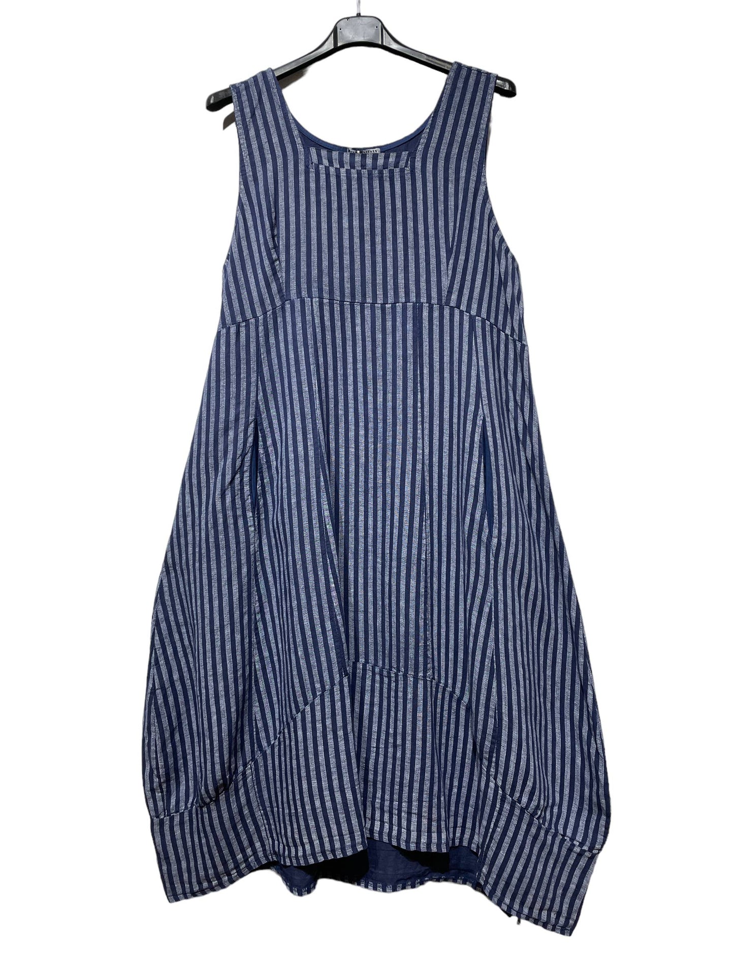 ROBE EN LIN 322 8119 RAYÉE PRINTEMPS ÉTÉ VÊTEMENTS