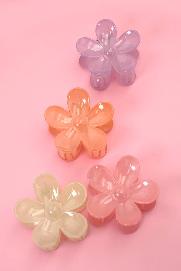 OVERSIZE MATTE FLOWER HAIR CLAW CLIPS