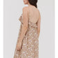 Lavender Print Ruffle Strap Long Dress