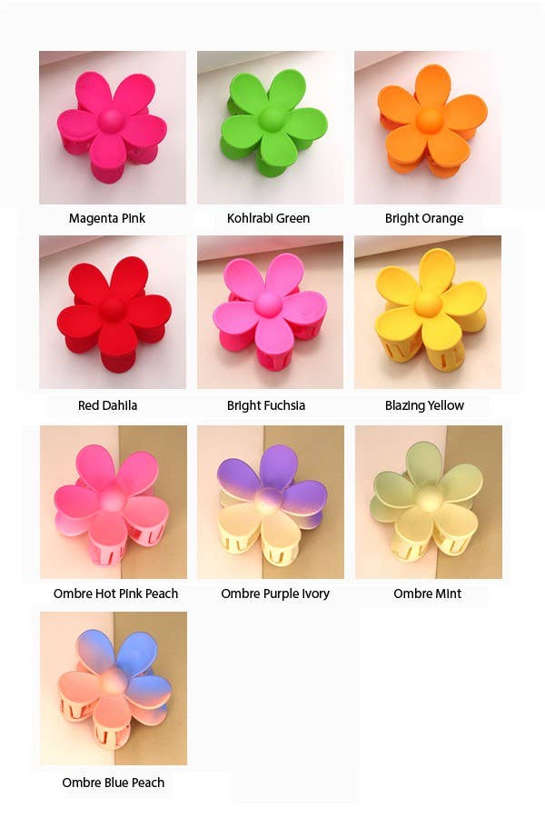 OVERSIZE MATTE FLOWER HAIR CLAW CLIPS