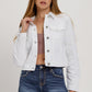 Risen Basic Denim Jacket in White